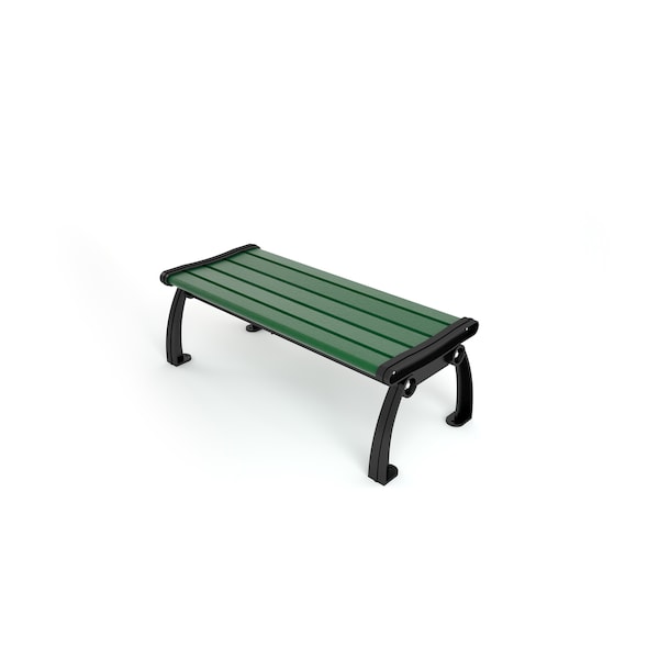 Green 4' Heritage Backless Bench with Black Frame